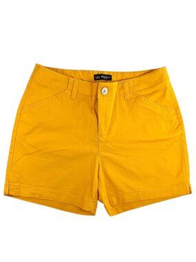Lee Regular Fit Mid Rise Shorts Size 10 Sunny Yellow Chino Cotton Stretch Casual